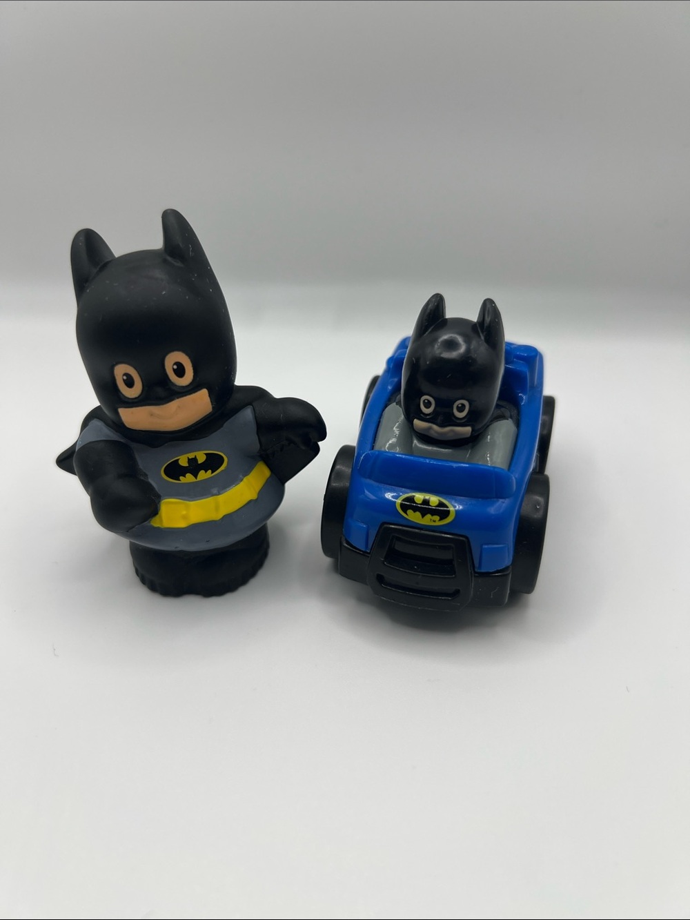 Fisher-Price Little People DC Super Friends Batman Figure & Batmobile Lot